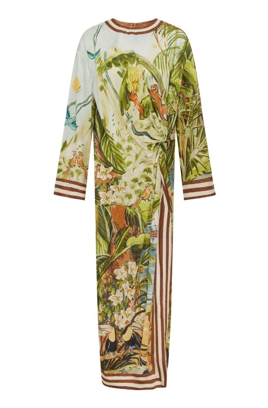 Alemais toucan tango silk midi dress